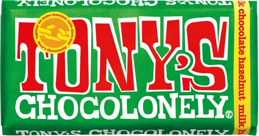 Chocolate Tony's con leche y avellana 32% 180 gr