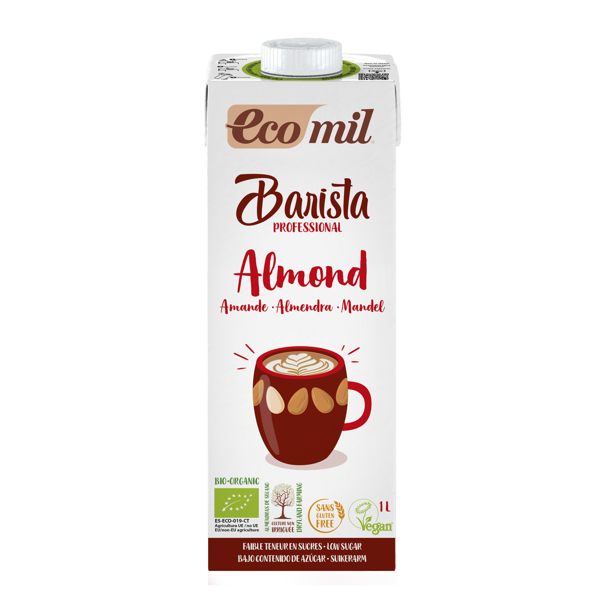 Bebida vegetal orgánica GF Ecomil Barista de Almendras 1L
